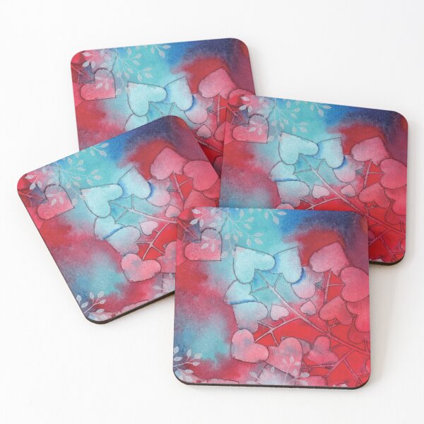 Item preview, Vibrant Red and Blue Leaves in Watercolor designed and sold by Kelly Roy.