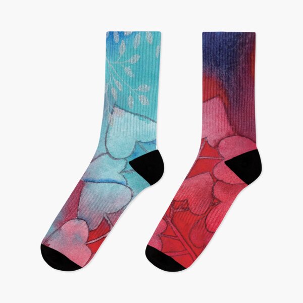 Item preview, Vibrant Red and Blue Leaves in Watercolor designed and sold by Kelly Roy.
