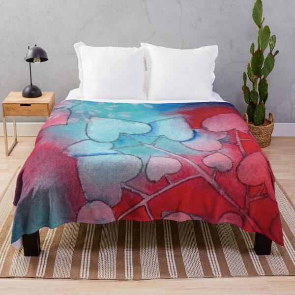 Item preview, Vibrant Red and Blue Leaves in Watercolor designed and sold by Kelly Roy.