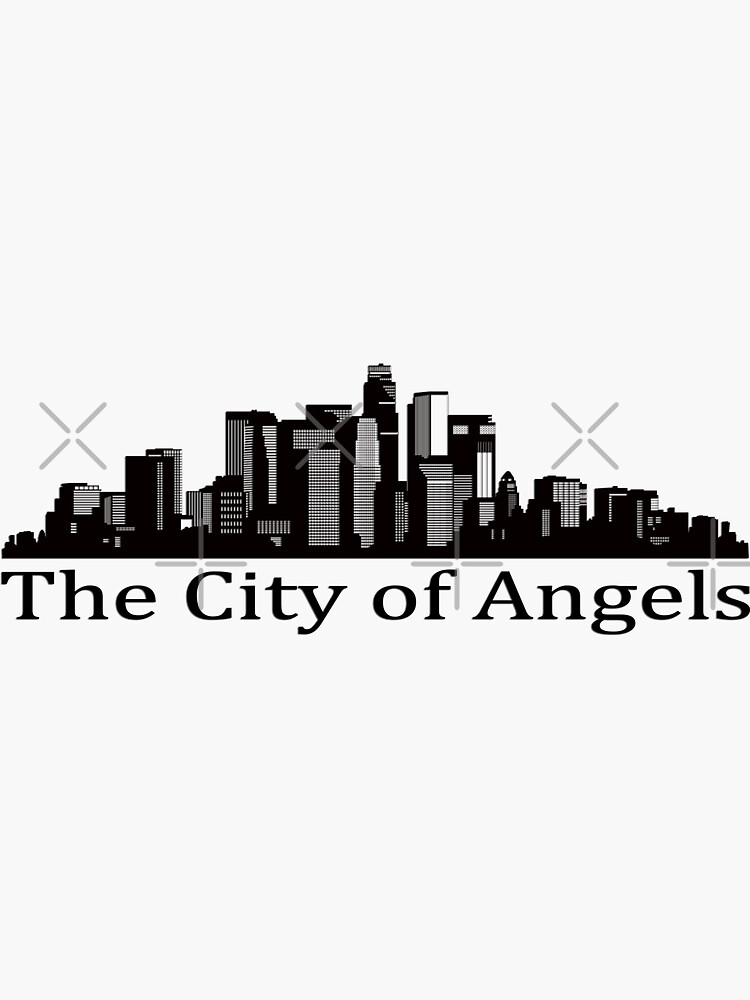 Thumbnail 3 of 3, Sticker, City of Angels BLACK designed and sold by DRKZone.