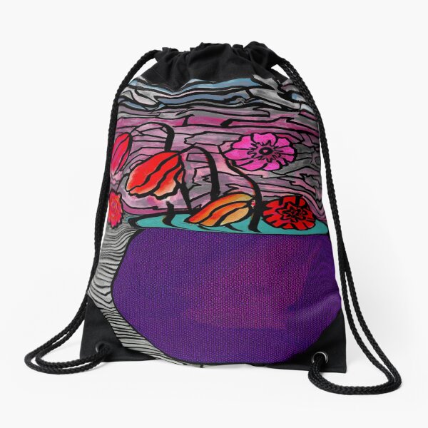 Flower Pot Drawstring Bag