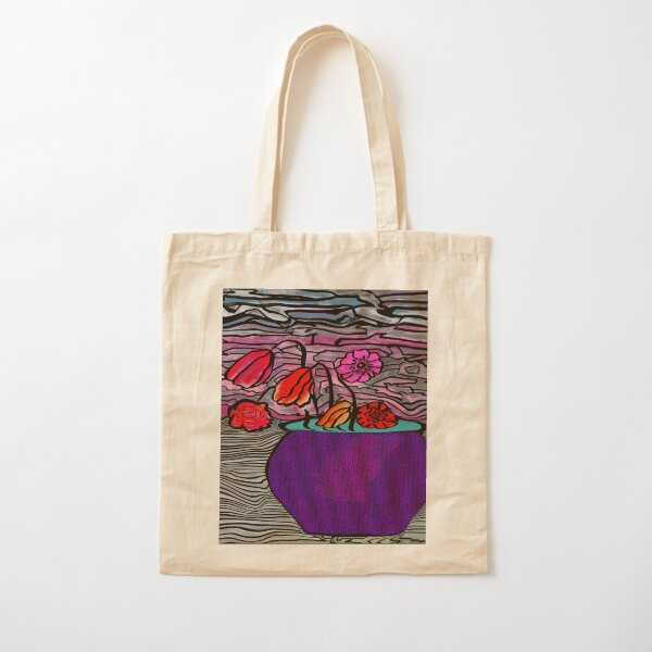 Flower Pot Cotton Tote Bag