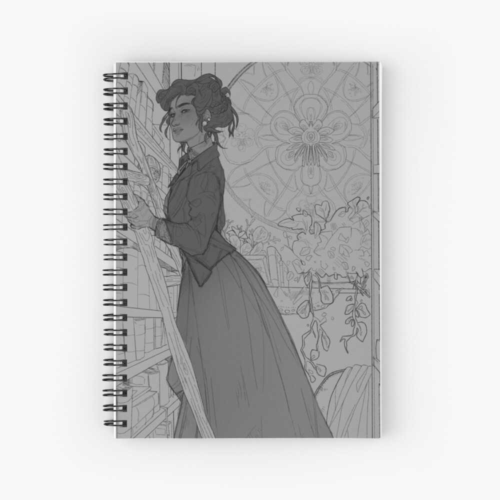 Lady in Grey Spiral Notebook