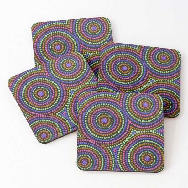 Item preview, Australian Aboriginal Art Pink and Purple Desert Waterholes designed and sold by GhostGumDesigns.