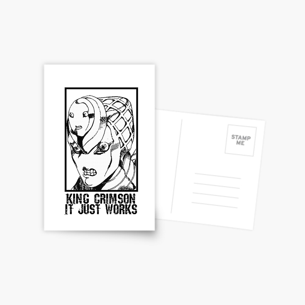 Jojo King Crimson It Just Works Greeting Card By Hiddencentral Redbubble