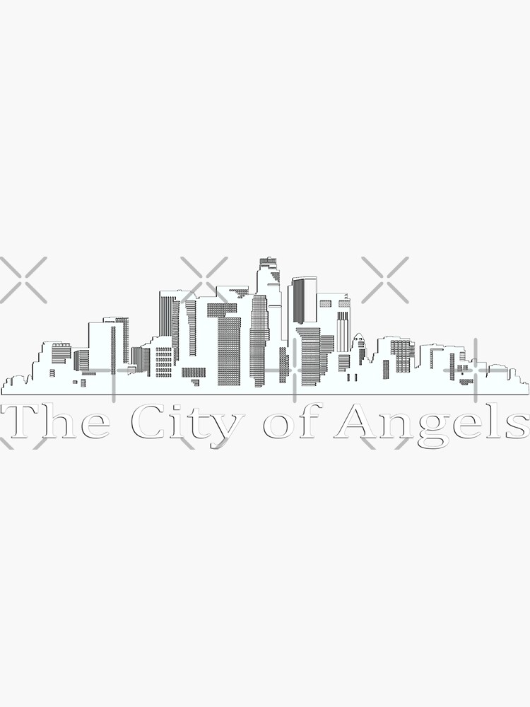 Thumbnail 3 of 3, Sticker, The City of Angels WHITE designed and sold by DRKZone.