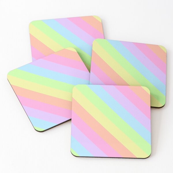 Item preview, Pastel Retro Rainbow Diagonal Stripes designed and sold by wordznart.