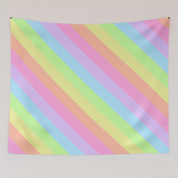 Item preview, Pastel Retro Rainbow Diagonal Stripes designed and sold by wordznart.