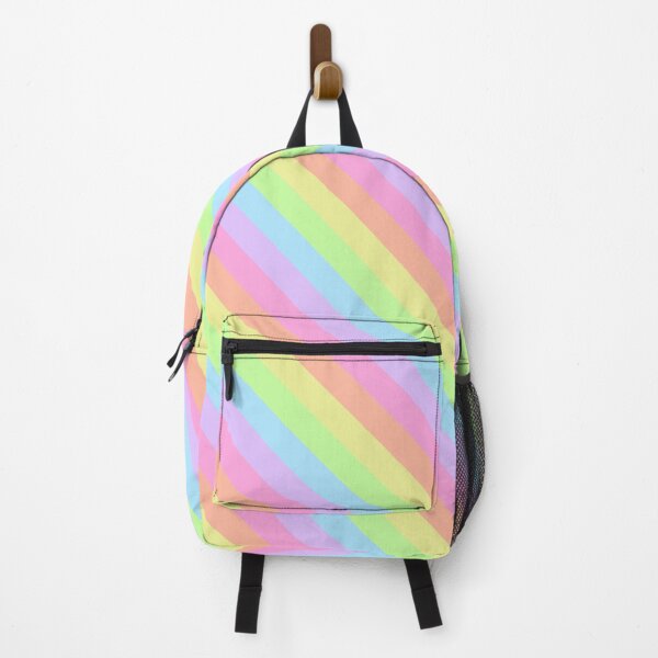 Item preview, Pastel Retro Rainbow Diagonal Stripes 2 designed and sold by wordznart.