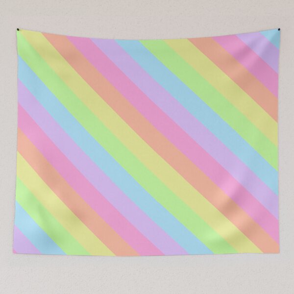 Item preview,  Pastel Retro Rainbow Diagonal Stripes 2 designed and sold by wordznart.