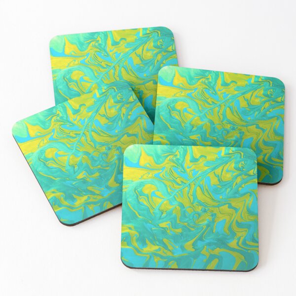 Item preview, Aqua Gold abstract acrylic painting designed and sold by Color Splash Gallery.