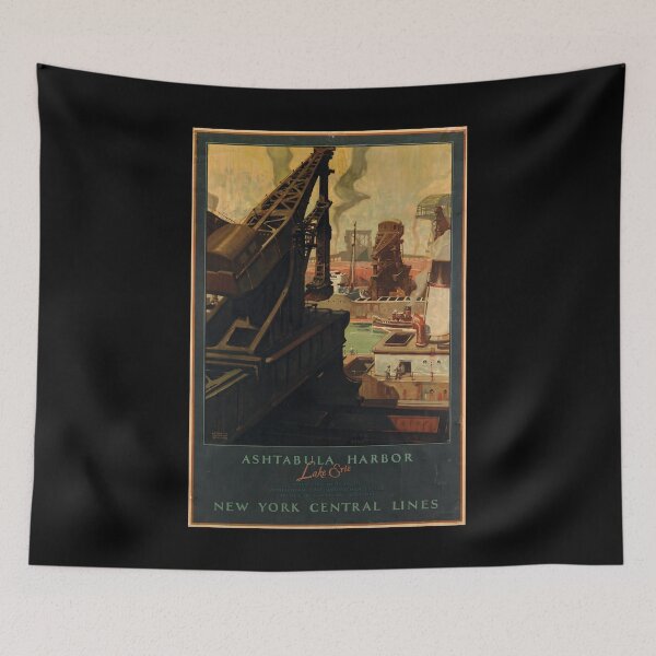 Item preview, Ashtabula Harbor retro poster designed and sold by CorasPosters.