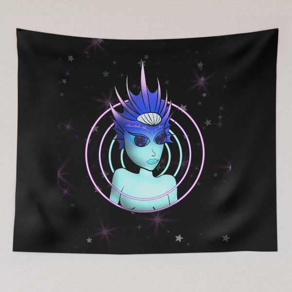 Item preview, Blue neon mermaid designed and sold by IndigoLove.