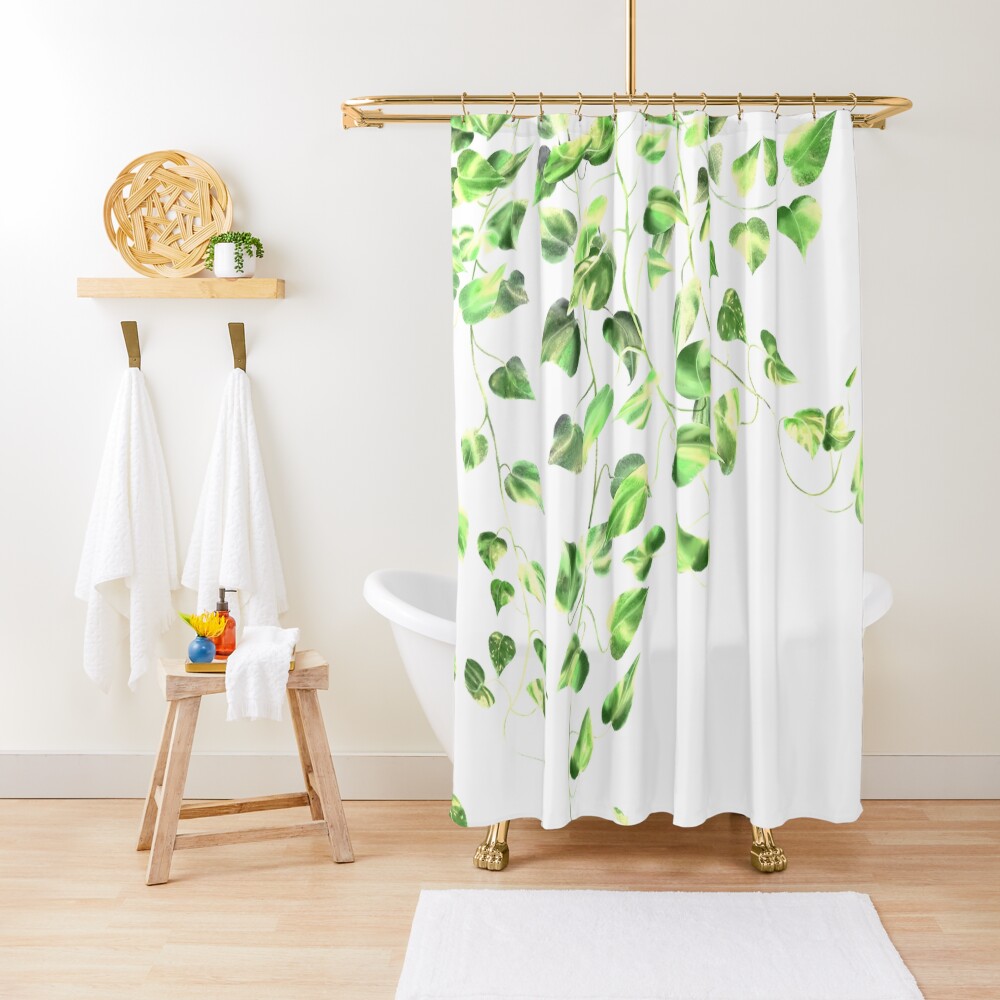"Golden Pothos Ivy " Shower Curtain for Sale by MellyTerp Redbubble