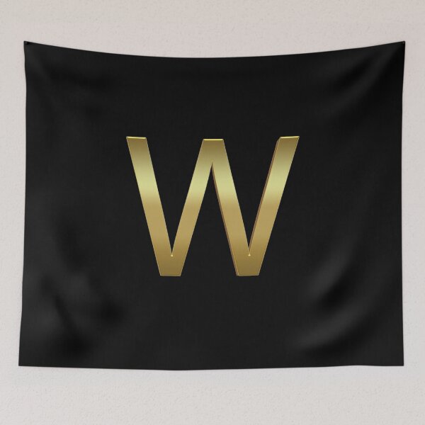 Item preview, Gold On Black Monogram Letter W | Gold Alphabet designed and sold by SerendipityNow.