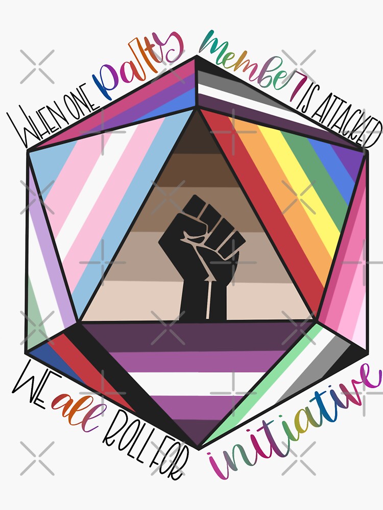 Thumbnail 3 of 3, Sticker, Everyone Rolls Initiative designed and sold by ameliawebster.