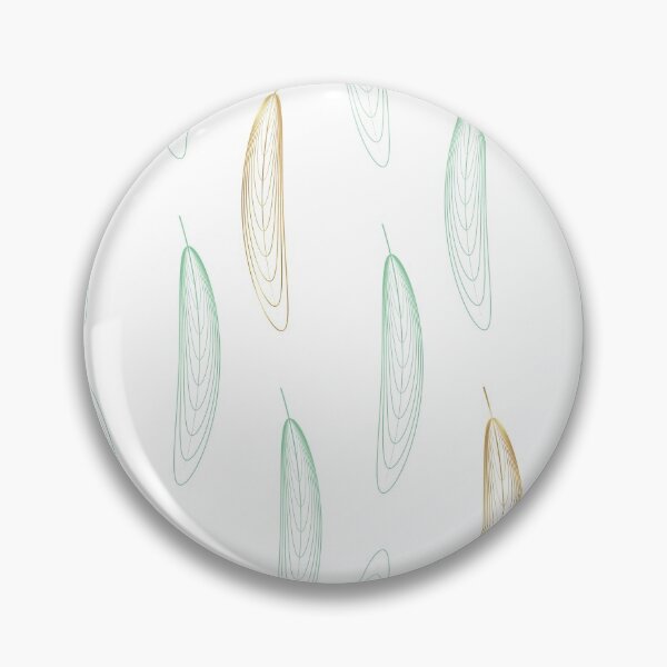 Item preview, Large Geometric Feather Pattern - Green & Gold #917 designed and sold by Natural Collective.
