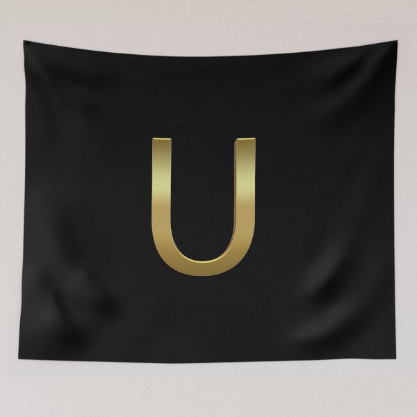 Item preview, Gold On Black Monogram Letter U | Gold Alphabet designed and sold by SerendipityNow.