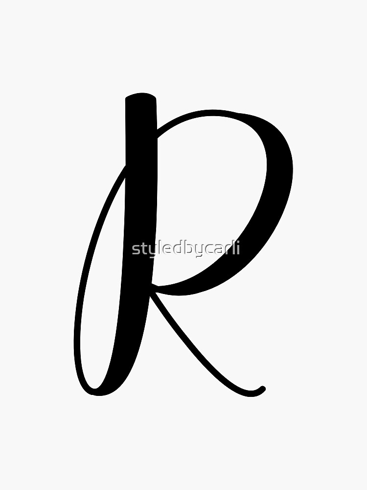 Pegatina R Letra Cursiva Monograma Inicial Lindo De Styledbycarli Redbubble 0175