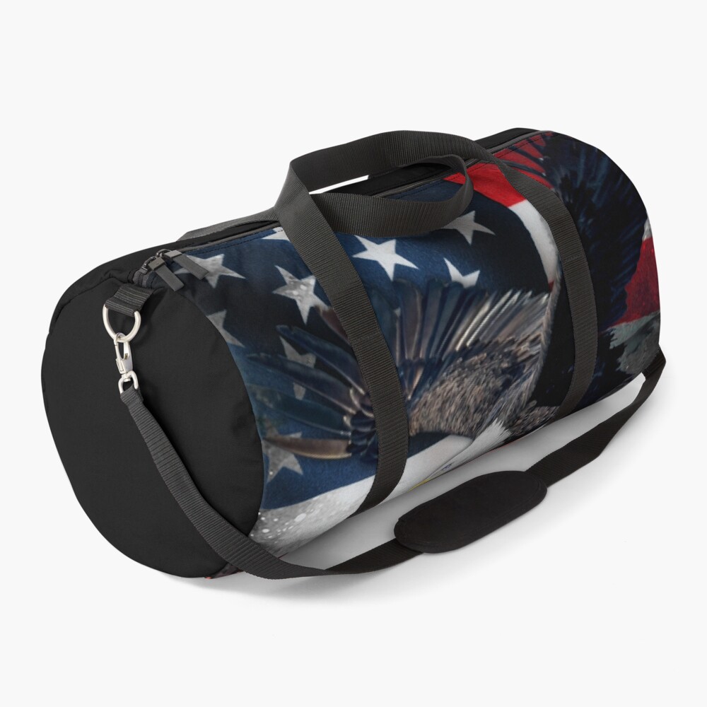 American Bald Eagle with US Flag Duffle Bag