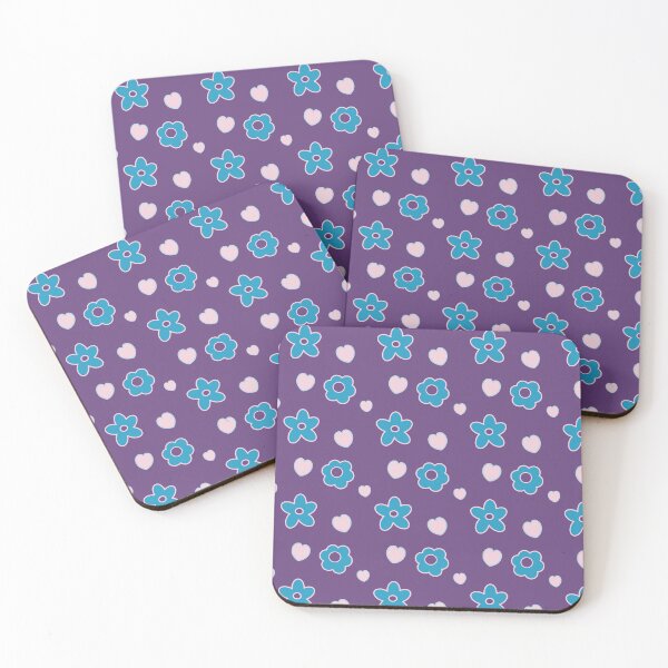 Item preview, Teal Flowers and Pink-Blue Hearts, Oh My!  |  babyRAGE Item #P0001 designed and sold by babyrage.