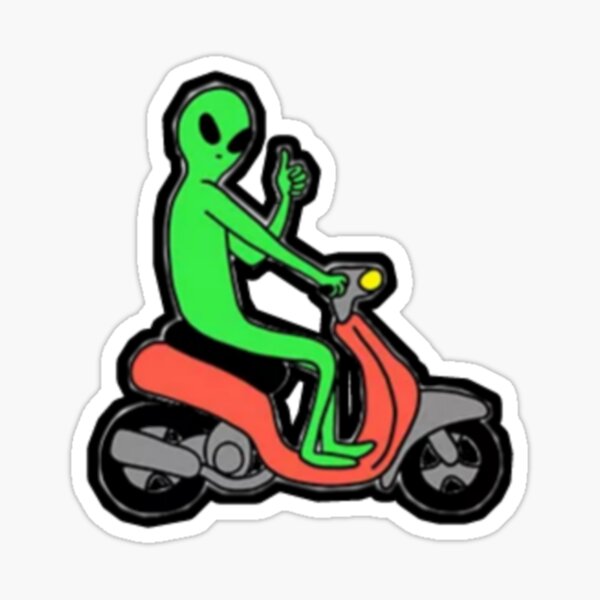 alien on motorcycle