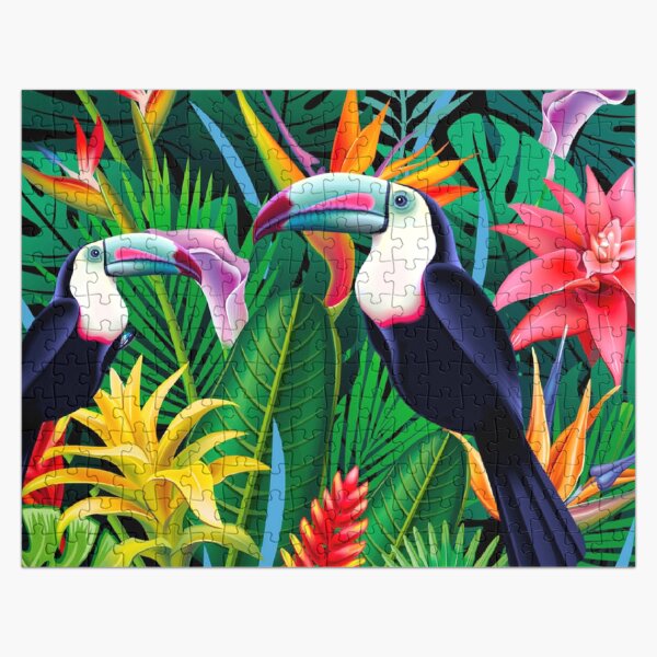 Tropical Toucans Pattern Jigsaw Puzzle
