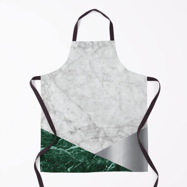 Item preview, Geometric White Marble - Green Granite & Silver #999 designed and sold by Natural Collective.