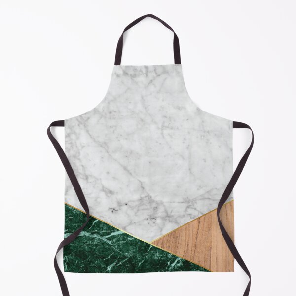 Item preview, Geometric White Marble - Green Granite & Wood #138 designed and sold by Natural Collective.