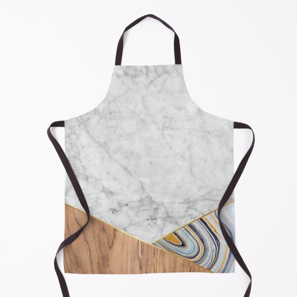 Item preview, Geometric White Marble - Wood & Blue Marble #782 designed and sold by Natural Collective.