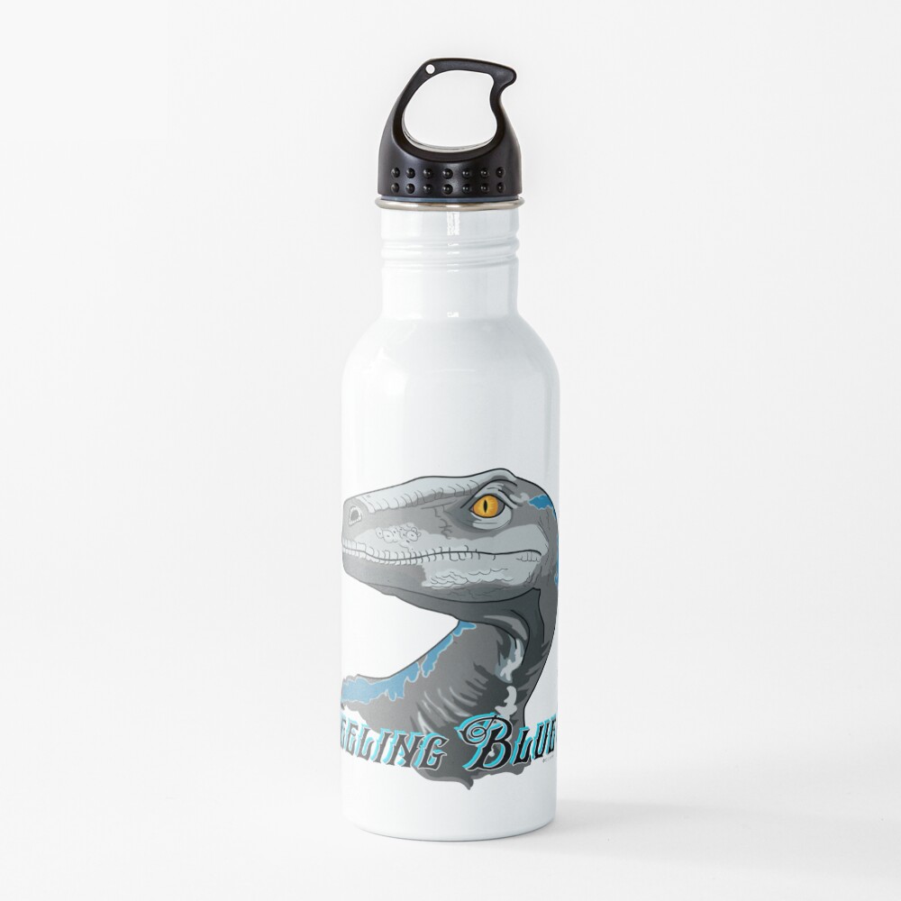 "Feeling Blue? Jurassic World Velociraptor " Water Bottle by