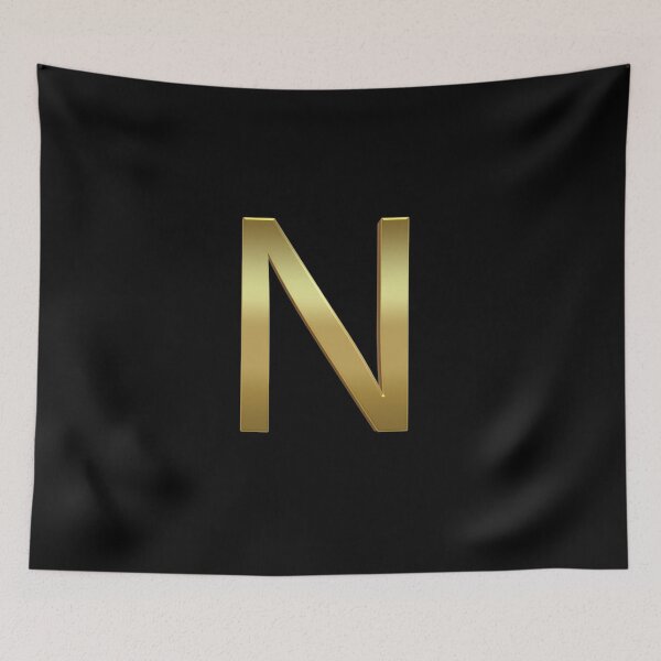 Item preview, Gold On Black Monogram Letter N | Gold Alphabet designed and sold by SerendipityNow.