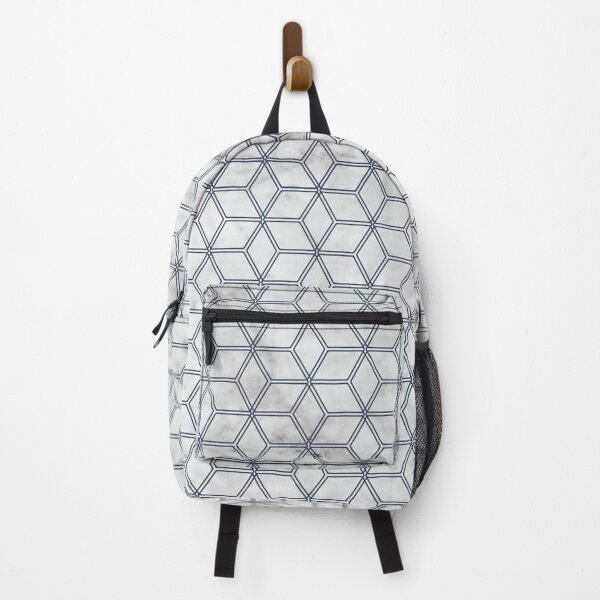 Item preview, Geometric Hive Mind Pattern - Marble & Navy #381 designed and sold by Natural Collective.