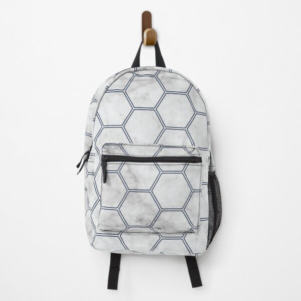 Item preview, Geometric Honeycomb Pattern - Marble & Navy #871 designed and sold by Natural Collective.