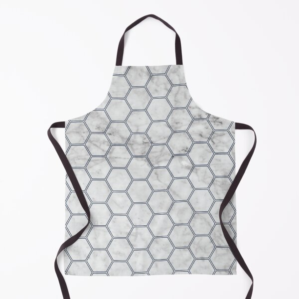 Item preview, Geometric Honeycomb Pattern - Marble & Navy #871 designed and sold by Natural Collective.