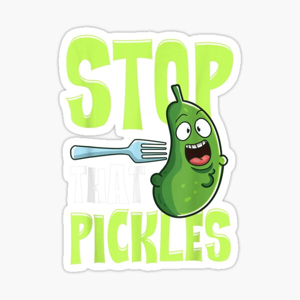 Stop that Tickles Pun Pickle Parody Emoticon Sticker
