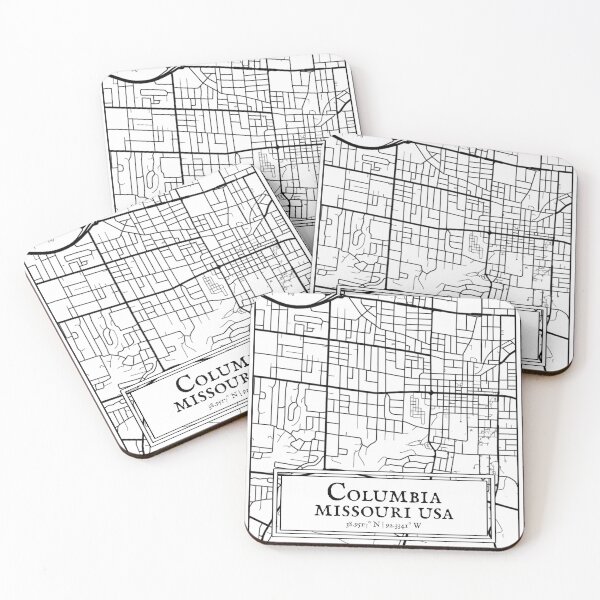 Item preview, Columbia, Missouri - Black and White Map designed and sold by OLMontana.