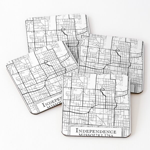 Item preview, Independence, Missouri - Black and White Map designed and sold by OLMontana.