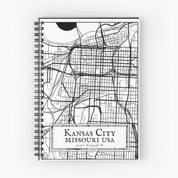 Item preview, Kansas City, Missouri - Black and White Map designed and sold by OLMontana.