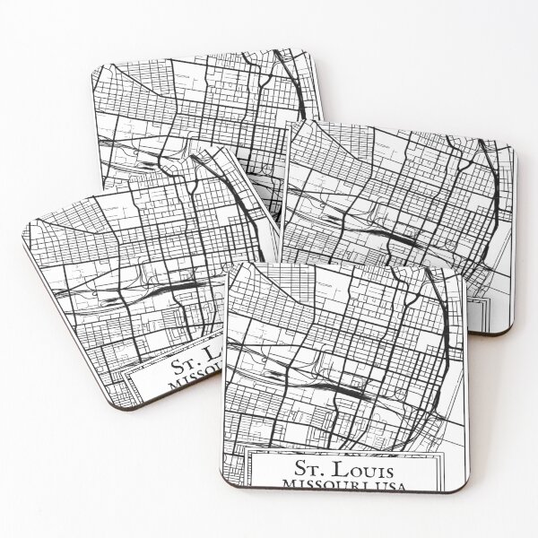 Item preview, St. Louis, Missouri - Black and White Map designed and sold by OLMontana.
