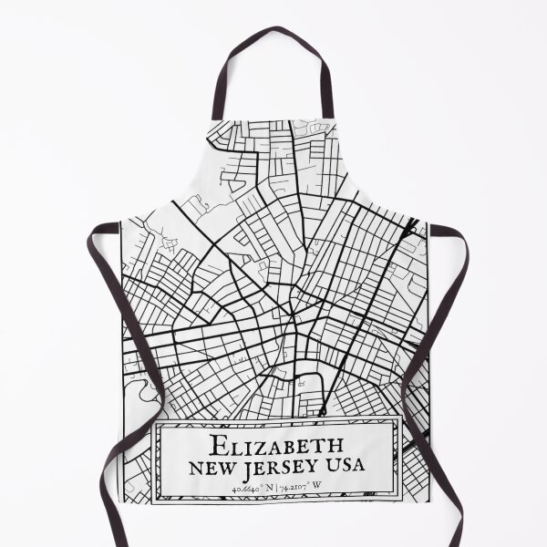 Item preview, Elizabeth, New Jersey - Black and White Map designed and sold by OLMontana.