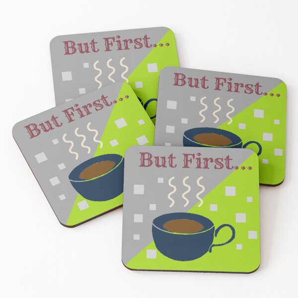 Item preview, But First Coffee Quote Multicolored Abstract Text designed and sold by Sendreka.