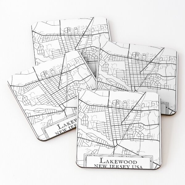 Item preview, Lakewood, New Jersey - Black and White Map designed and sold by OLMontana.
