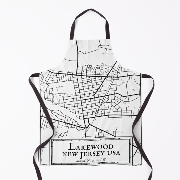 Item preview, Lakewood, New Jersey - Black and White Map designed and sold by OLMontana.