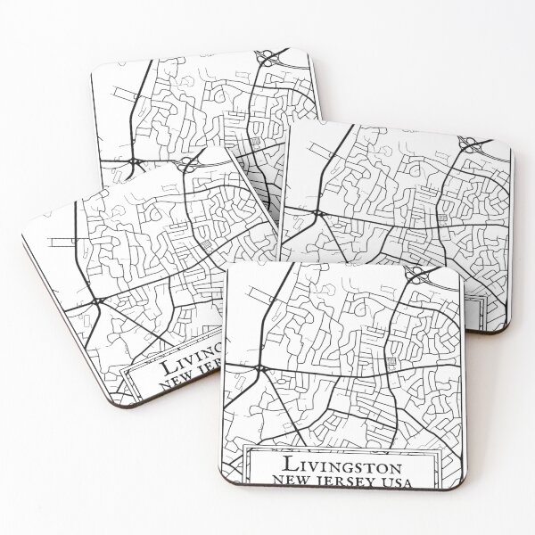 Item preview, Livingston, New Jersey - Black and White Map designed and sold by OLMontana.