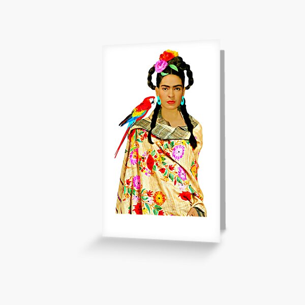 Item preview, Frida with Colorful Shawl and Parrot designed and sold by FridaArtGallery.