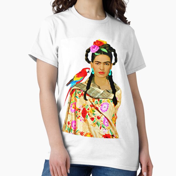 Artikel-Vorschau von Frida mit buntem Schal und Papagei, designt und verkauft von FridaArtGallery.