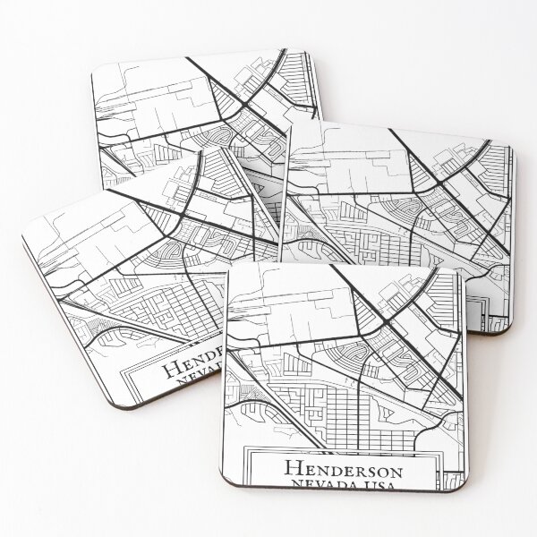 Item preview, Henderson, Nevada - Black and White Map designed and sold by OLMontana.