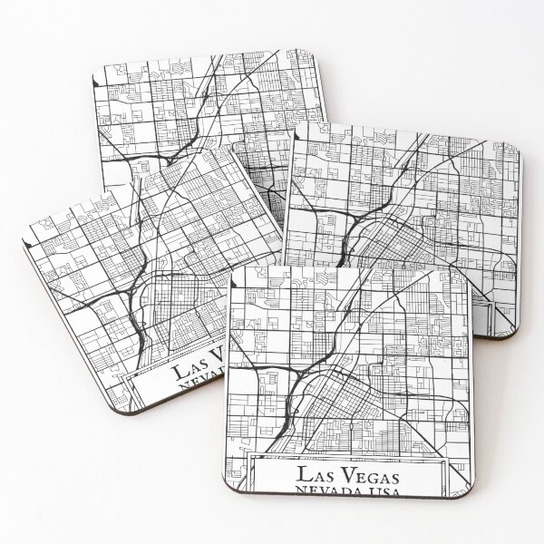 Item preview, Las Vegas, Nevada - Black and White Map designed and sold by OLMontana.