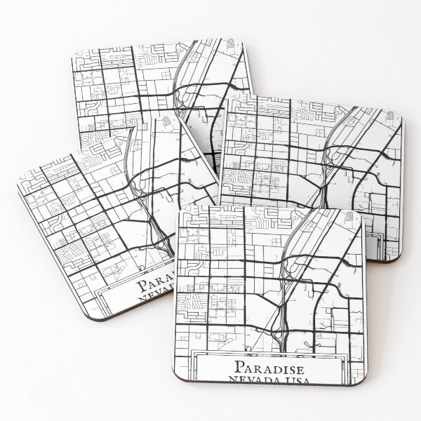Item preview, Paradise, Nevada - Black and White Map designed and sold by OLMontana.